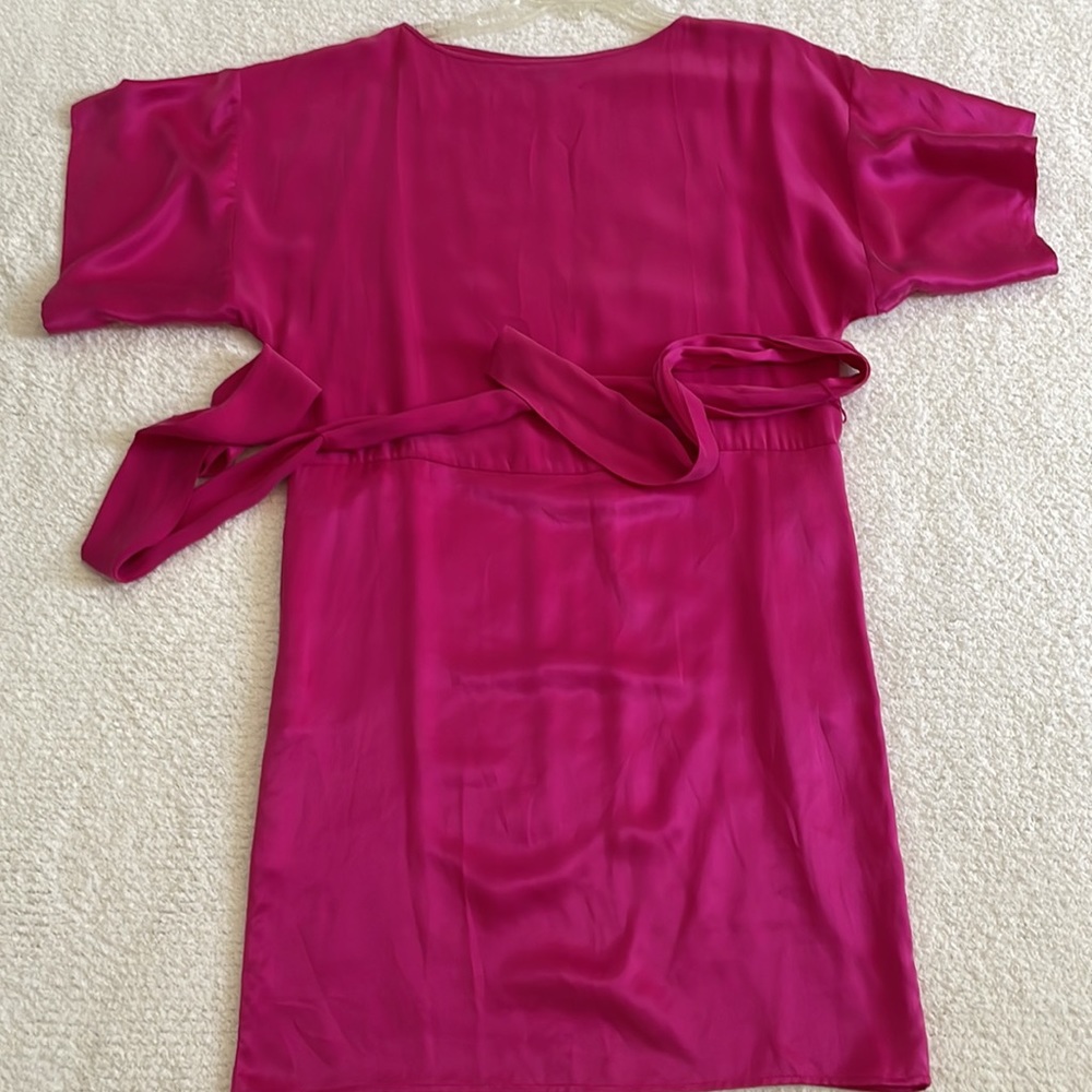 TALBOTS KIMONO SLEEVES 100% SILK POPOVER DRESS - Picture 7 of 16